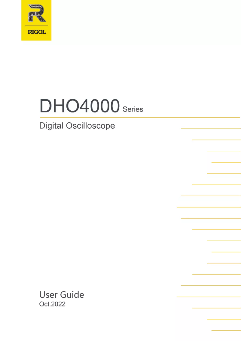 Image de la première page du manuel de l'appareil DHO4804