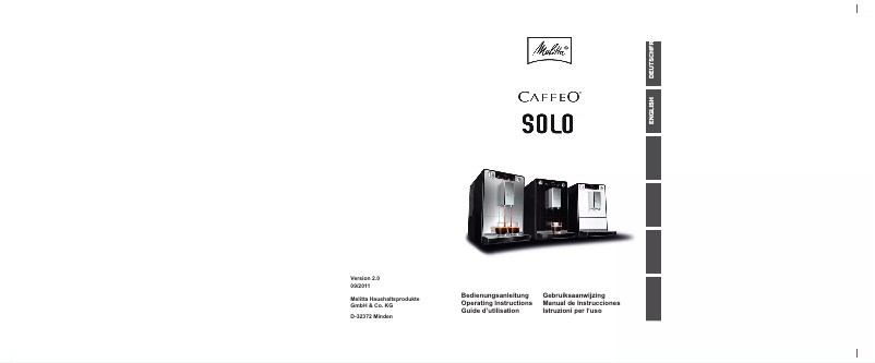 Página 1 del manual Manual de usuario Melitta Caffeo Solo