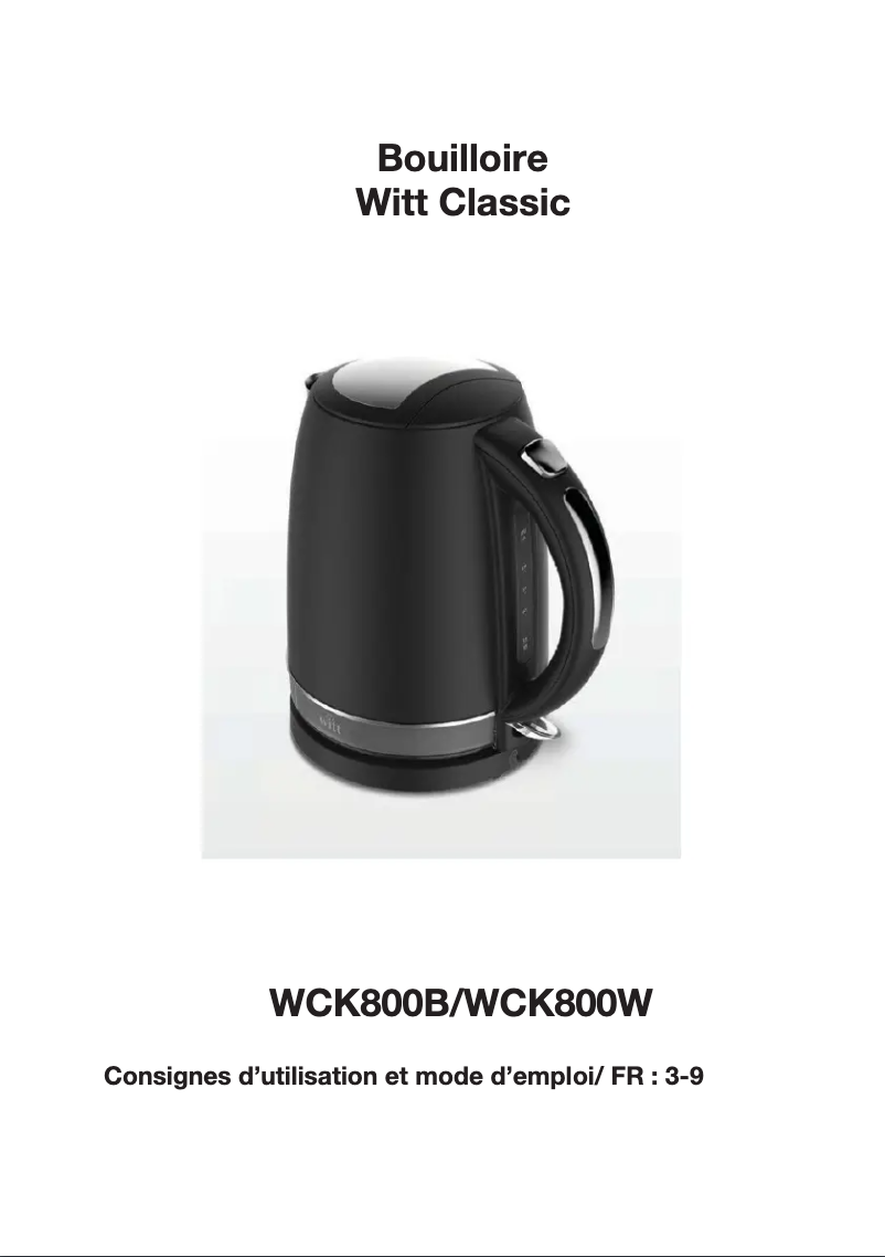 Image de la première page du manuel de l'appareil WCK800B