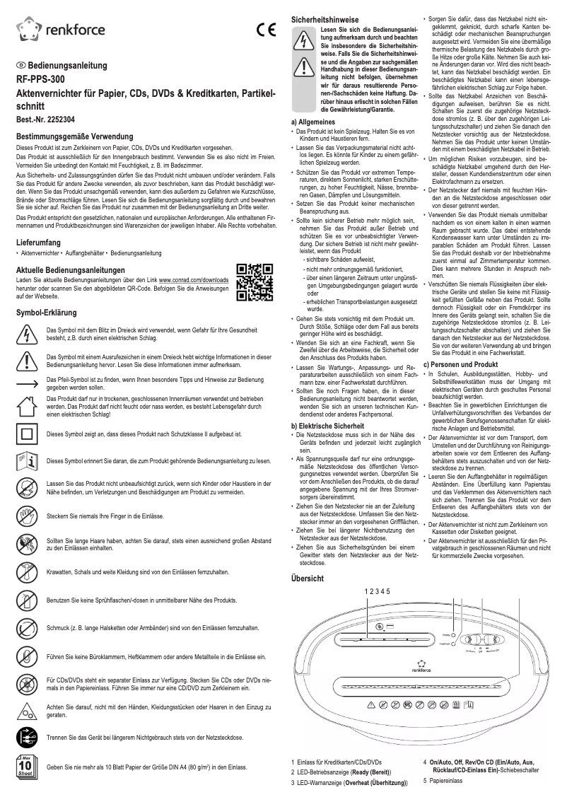 Page 1 de la notice Manuel utilisateur Renkforce RF-PPS-300