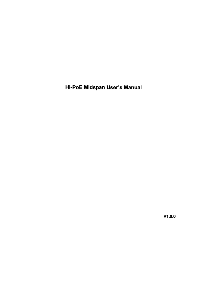 Page 1 de la notice Manuel utilisateur Dahua Technology PFT1200