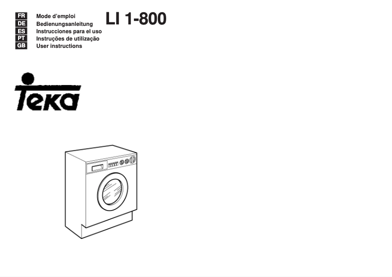 Page 1 de la notice Manuel utilisateur Teka LI1 800