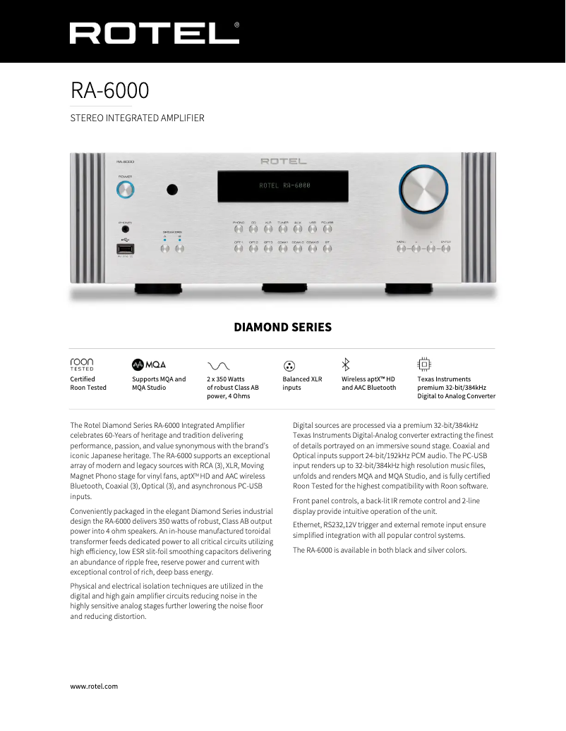 Image de la première page du manuel de l'appareil RA-6000