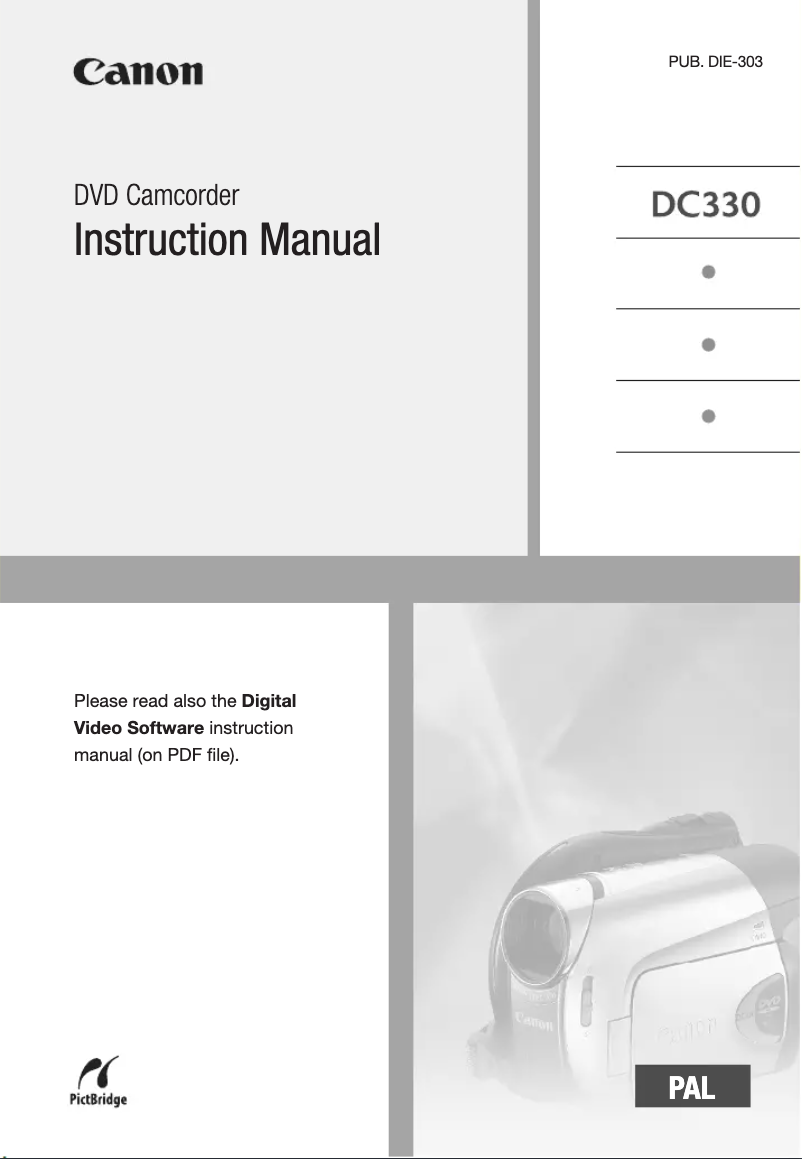 Page 1 de la notice Manuel utilisateur Canon LEGRIA DC330
