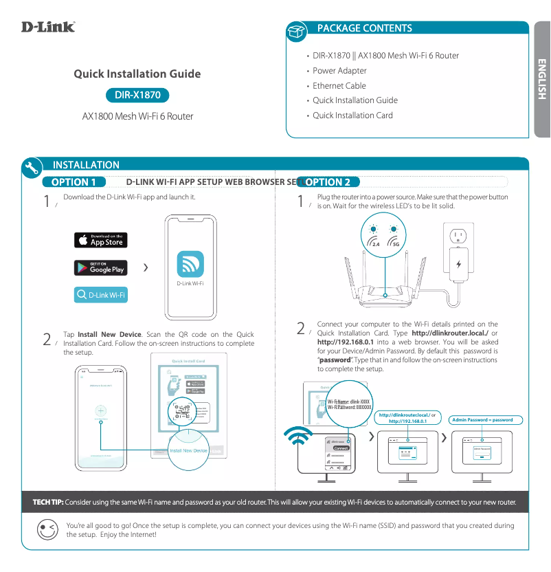 Page 1 de la notice Manuel utilisateur D-Link DIR-X1870