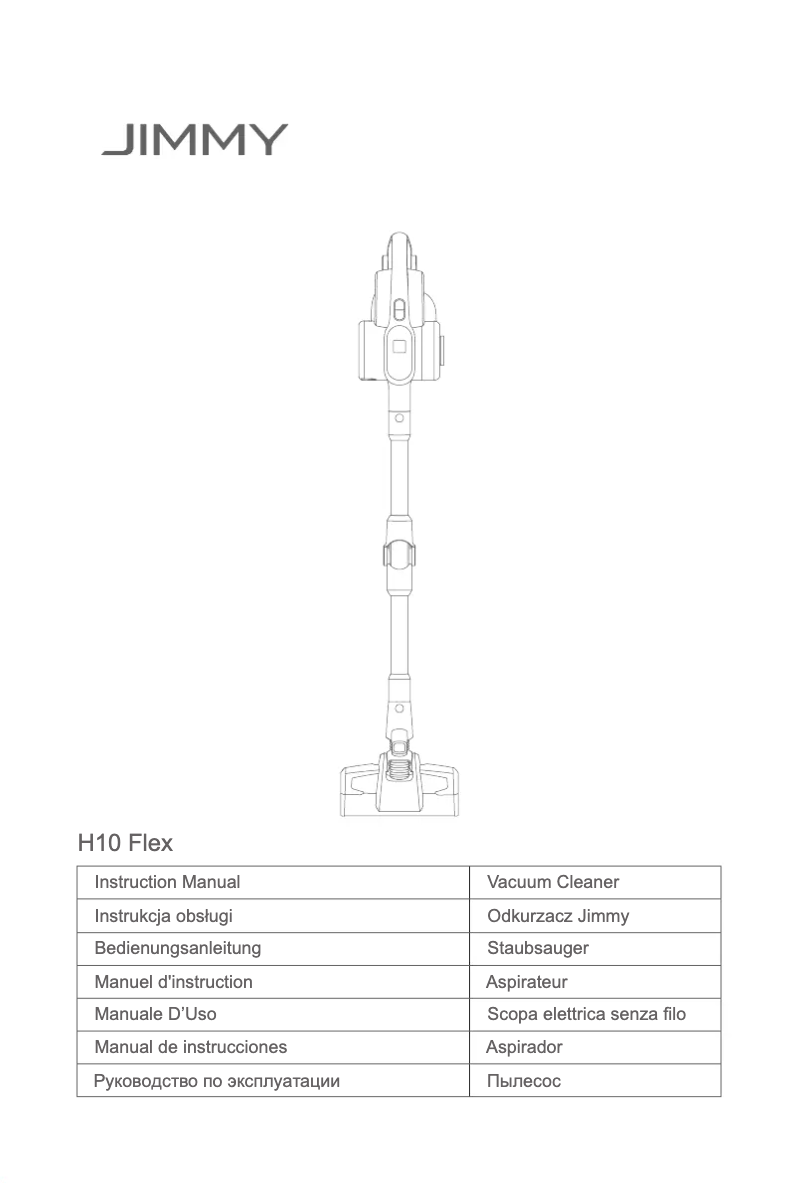 Page 1 de la notice Manuel utilisateur JIMMY H10 Flex