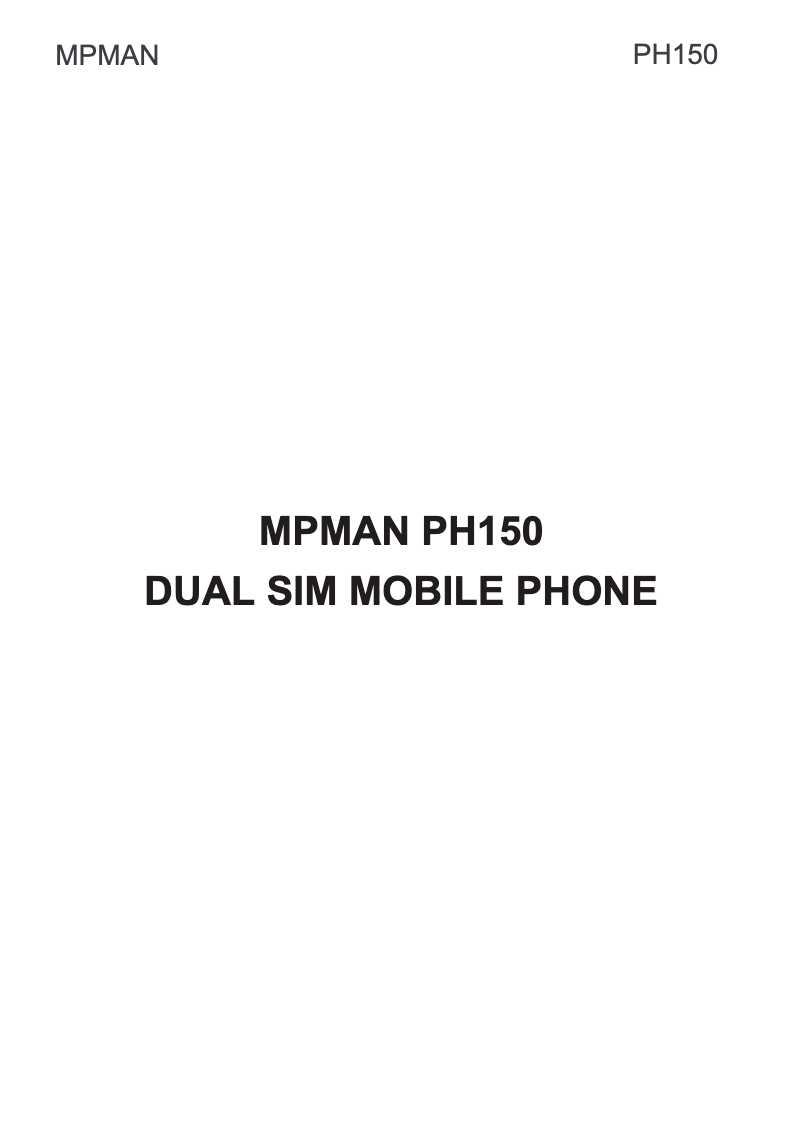 Página 1 del manual Manual de usuario Mpman PH150