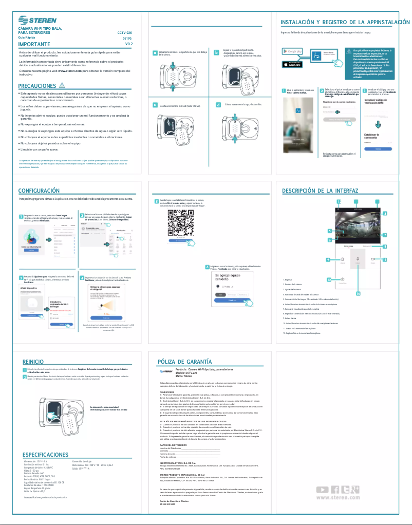 Page n°1 - Manuel utilisateur Steren CCTV-226