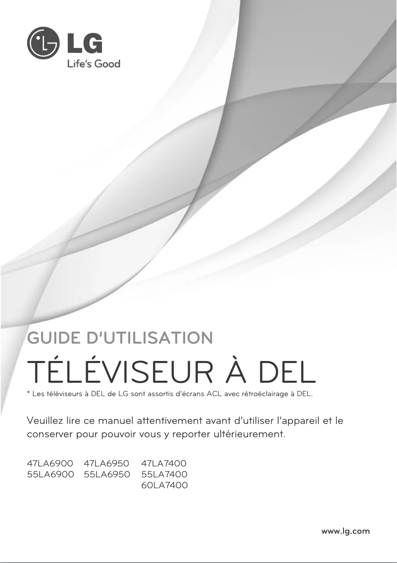 Image de la première page du manuel de l'appareil 60LA7400