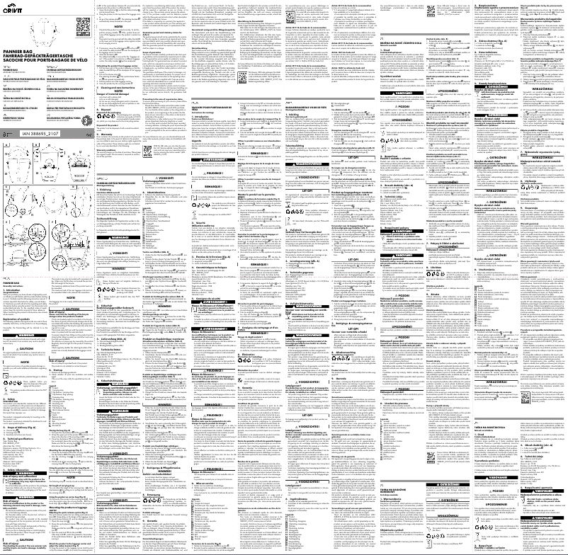 Page n°1 - Manuel utilisateur Crivit IAN 388695