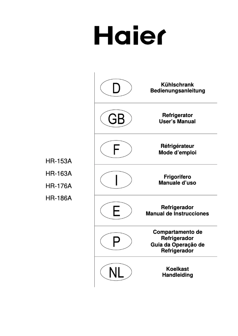 Page n°1 - Manuel utilisateur Haier HRZ-176AAS