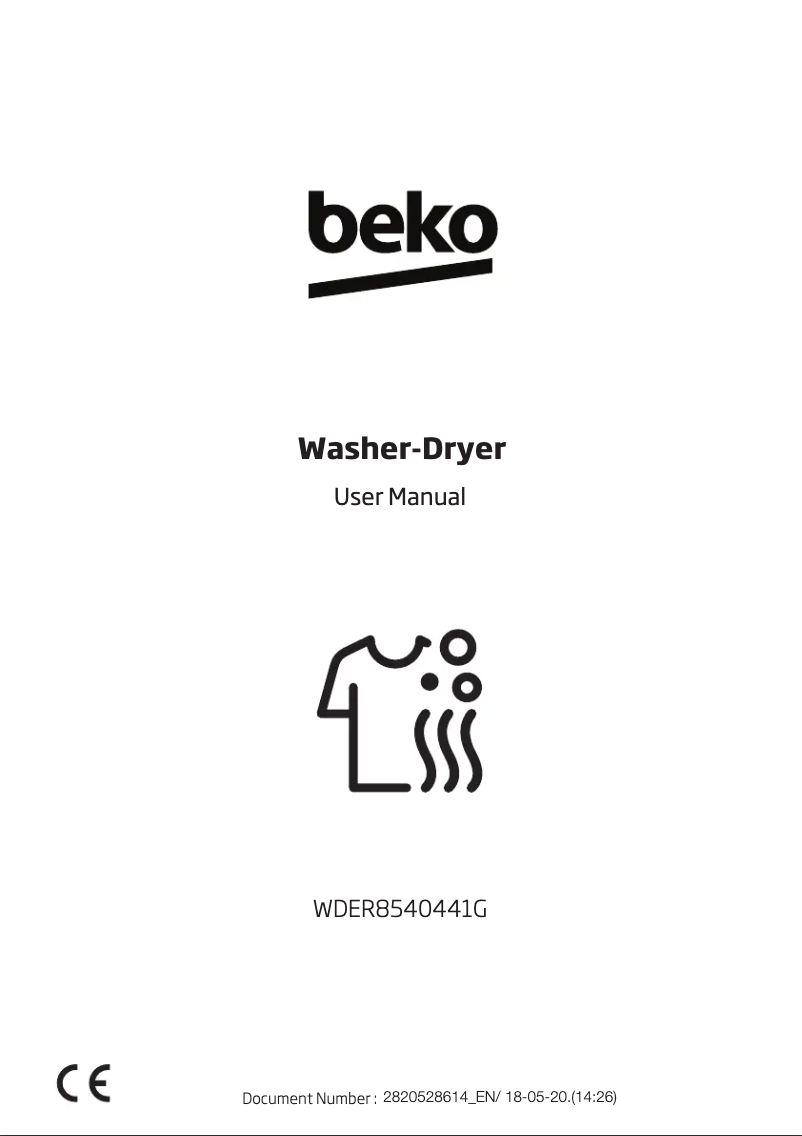 Page 1 de la notice Manuel utilisateur Beko WDER8540441G