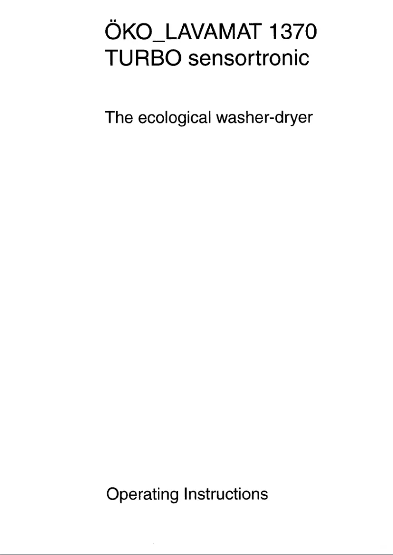 Image de la première page du manuel de l'appareil Lavamat 1370