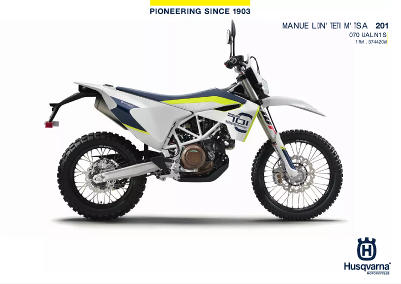 Image de la première page du manuel de l'appareil 701 Enduro (2019)