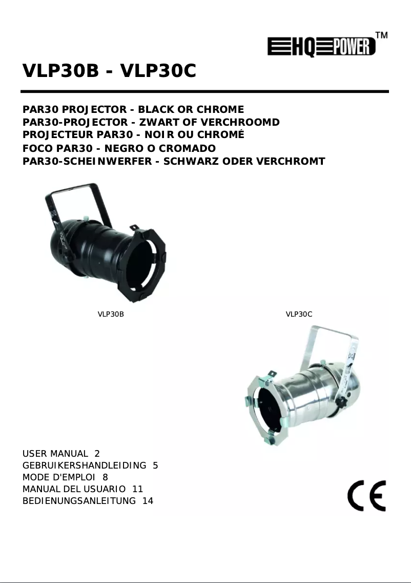 Page n°1 - Manuel utilisateur HQ Power VLP30C