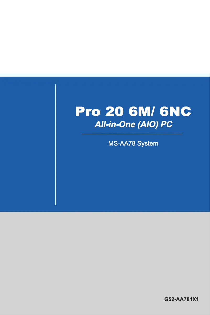 Page 1 de la notice Manuel utilisateur MSI Wind Top Pro 20 6M