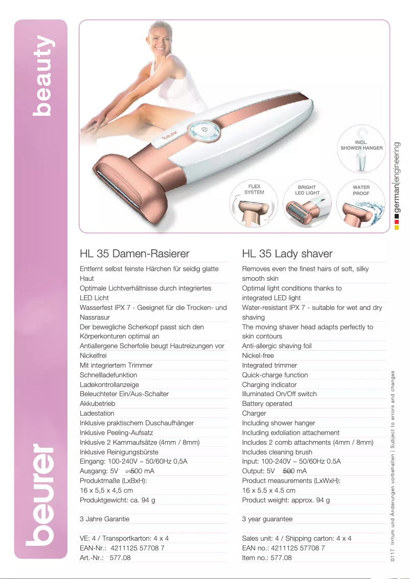 Page n°1 - Fiche technique Beurer HL 35