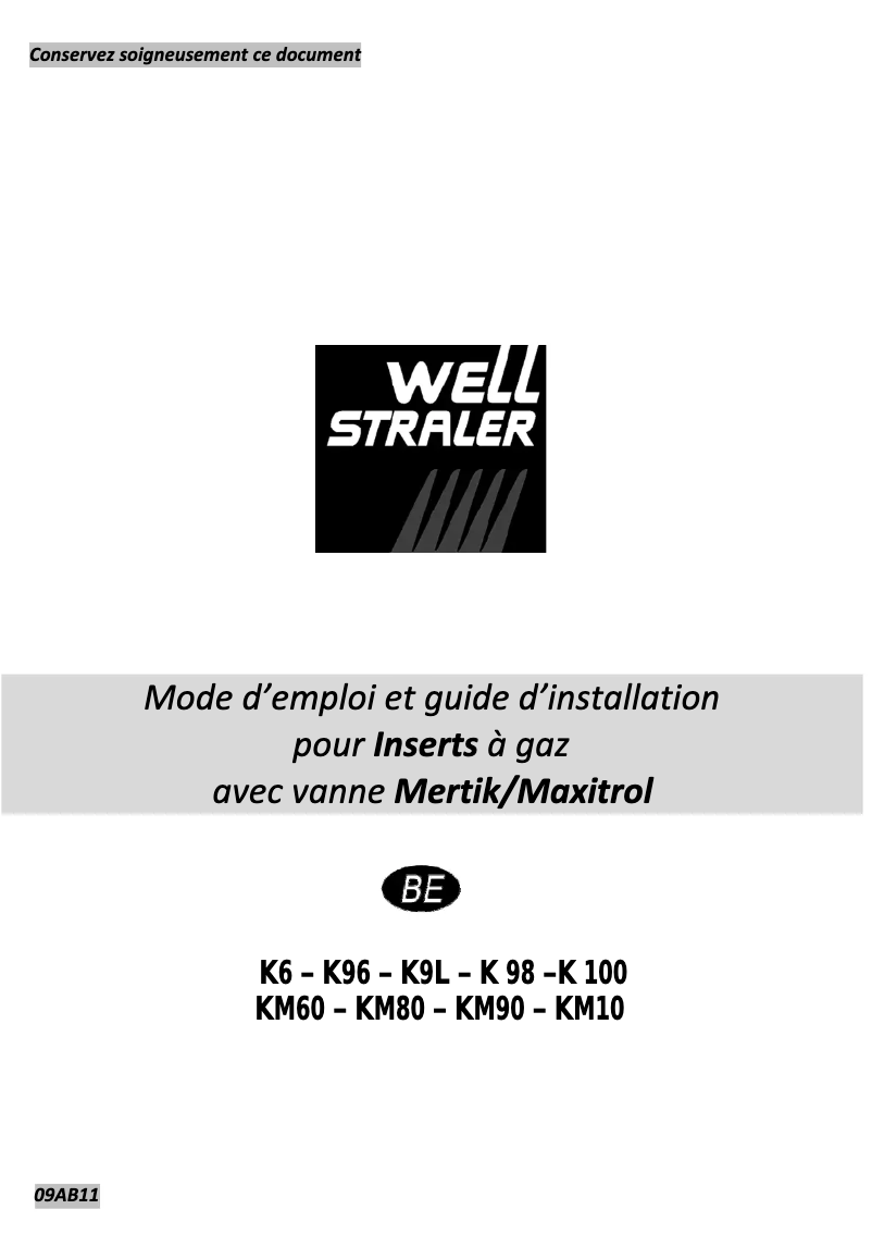 Page n°1 - Manuel utilisateur Well Straler K 100