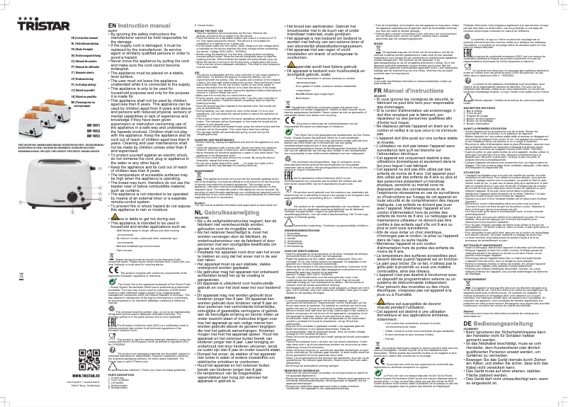 Page 1 de la notice Manuel utilisateur TriStar BR-1051