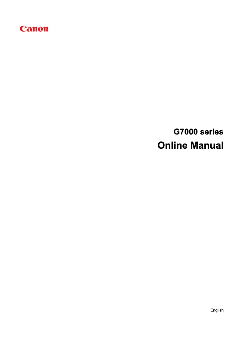 Page n°1 - Manuel utilisateur Canon Pixma G7050