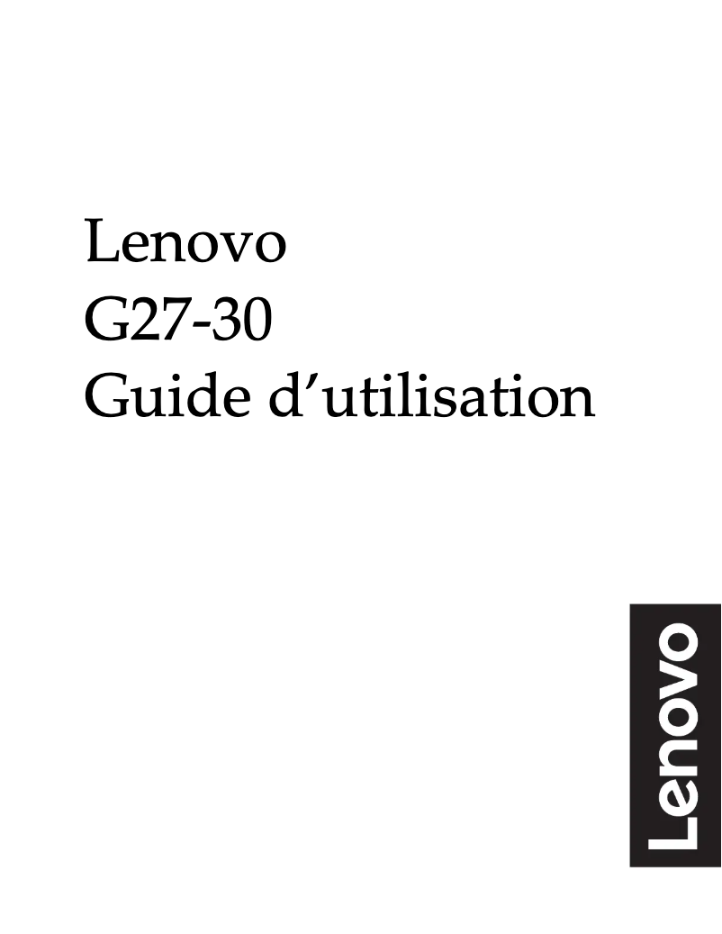 Page 1 de la notice Manuel utilisateur Lenovo G27-30
