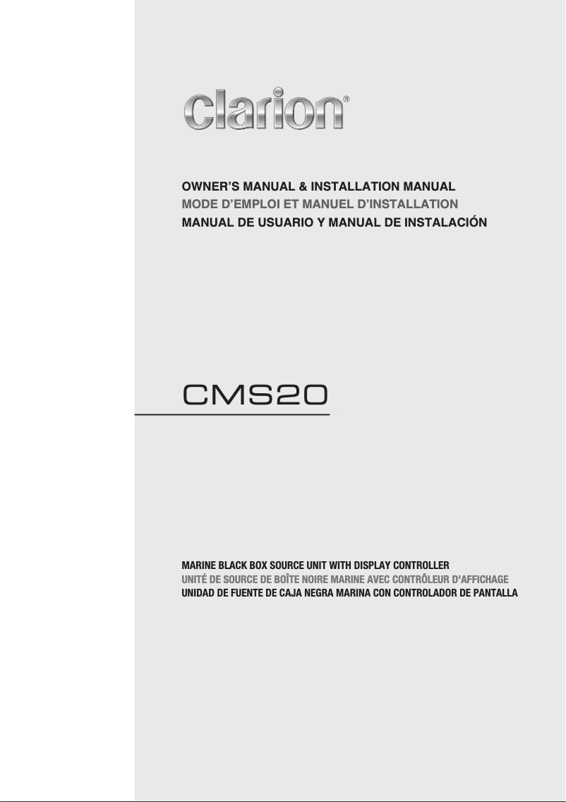 Image de la première page du manuel de l'appareil CMS20