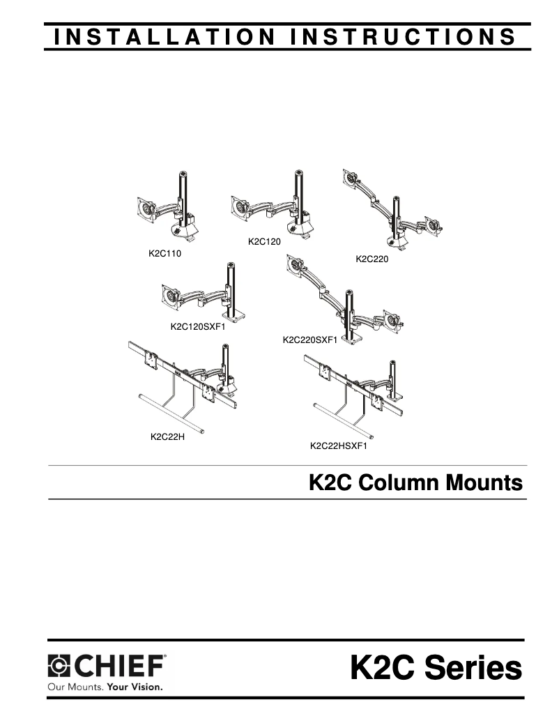 Page 1 de la notice Manuel utilisateur Chief K2C22HS