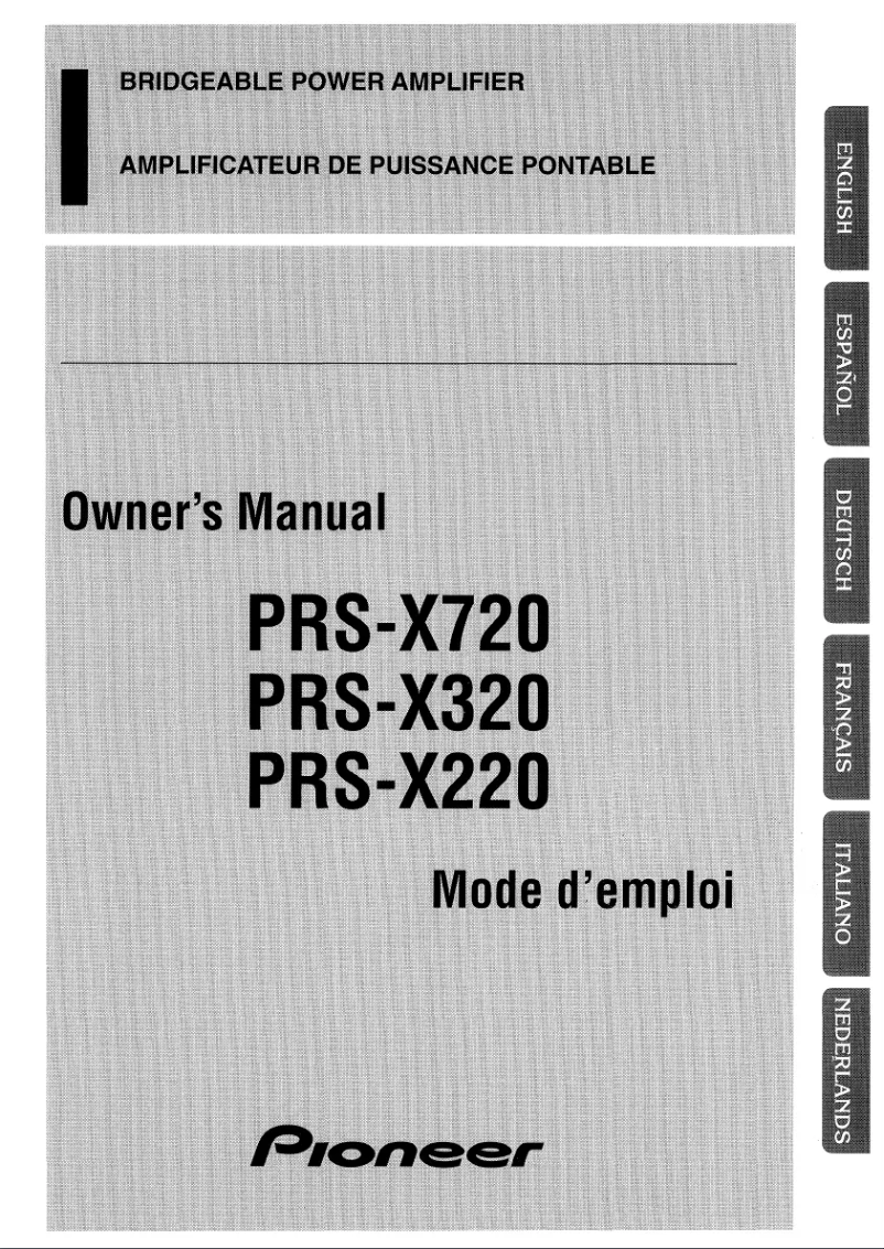Page n°1 - Manuel utilisateur Pioneer PRS-X320