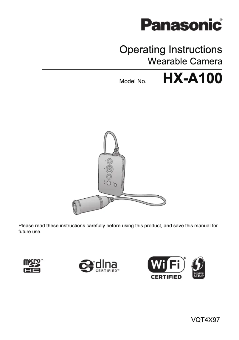 Page 1 de la notice Manuel utilisateur Panasonic HX-A1