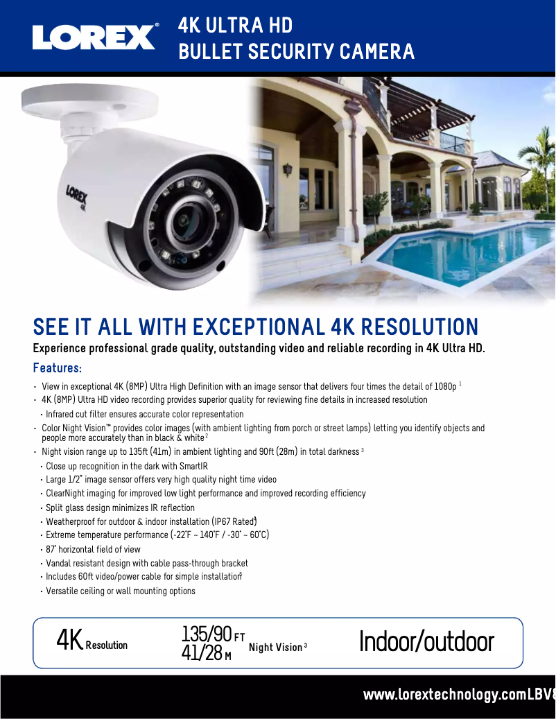 Page n°1 - Fiche technique Lorex LBV8531B