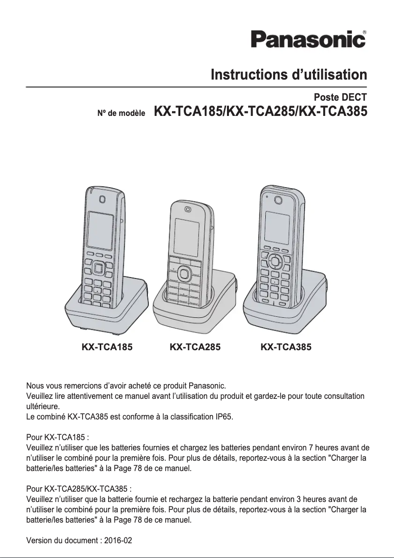 Página 1 del manual Manual de usuario Panasonic KX-TCA185