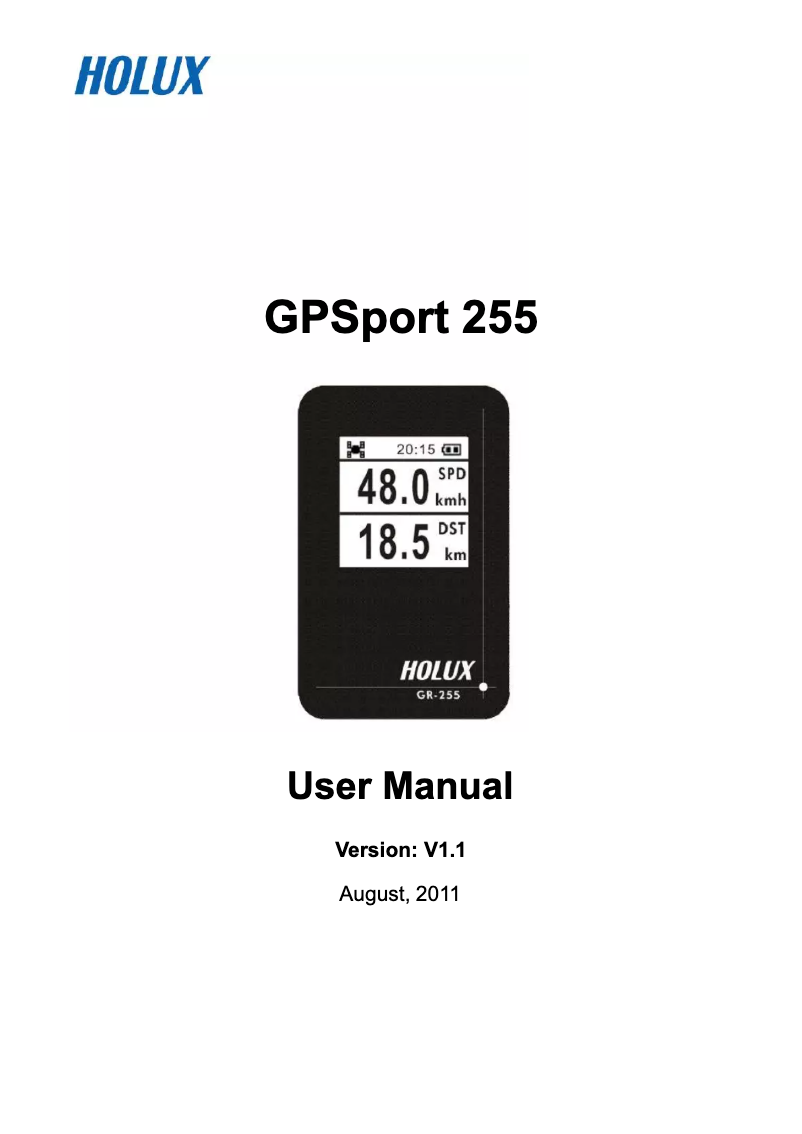 Image de la première page du manuel de l'appareil GPSport 255