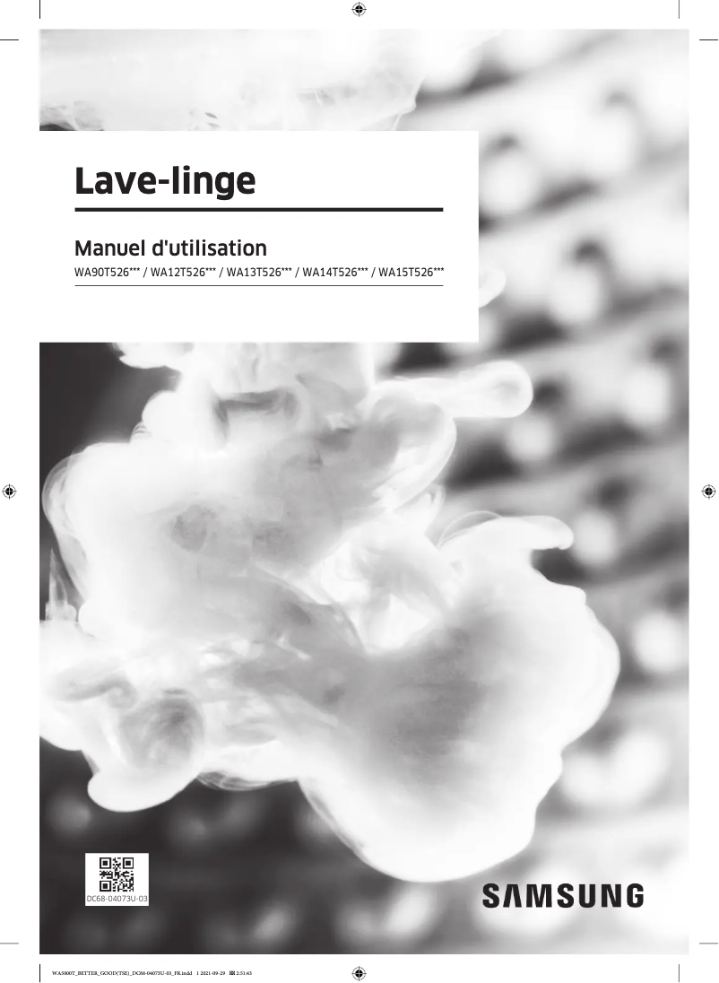Page 1 de la notice Manuel utilisateur Samsung WA14T5260BV