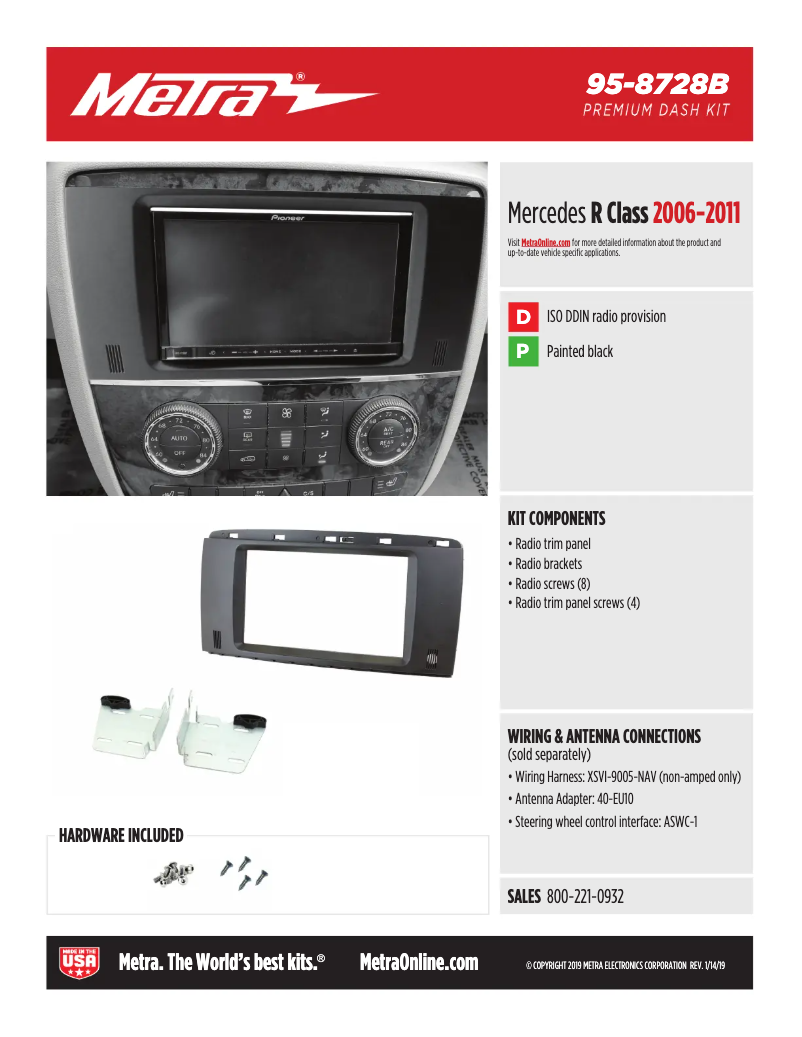 Page n°1 - Fiche technique Metra 95-8728B