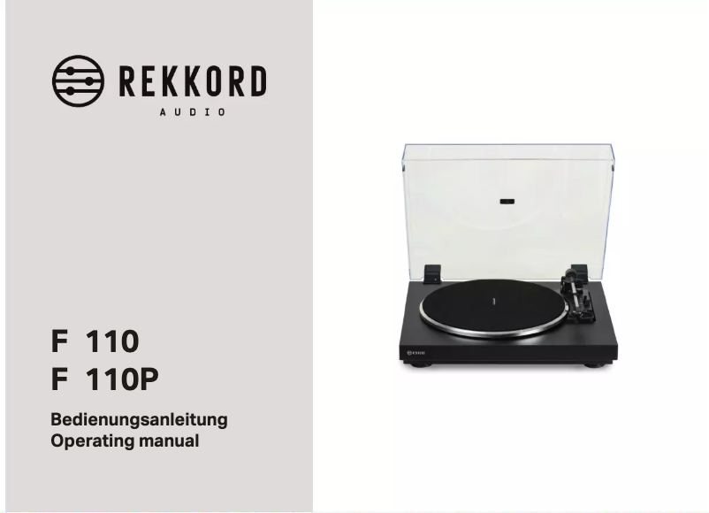 Page 1 de la notice Manuel utilisateur Rekkord F110