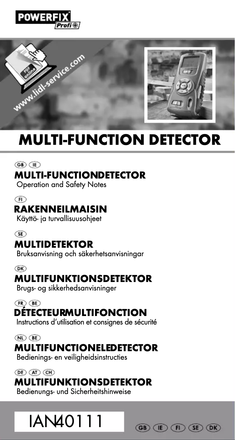 Page n°1 - Manuel utilisateur Powerfix IAN 40111