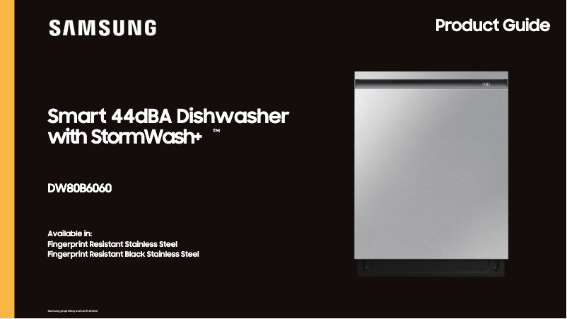 Page 1 de la notice Brochure Samsung DW80B6060US