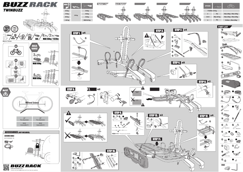 Page 1 de la notice Manuel utilisateur Buzz Rack Twinbuzz