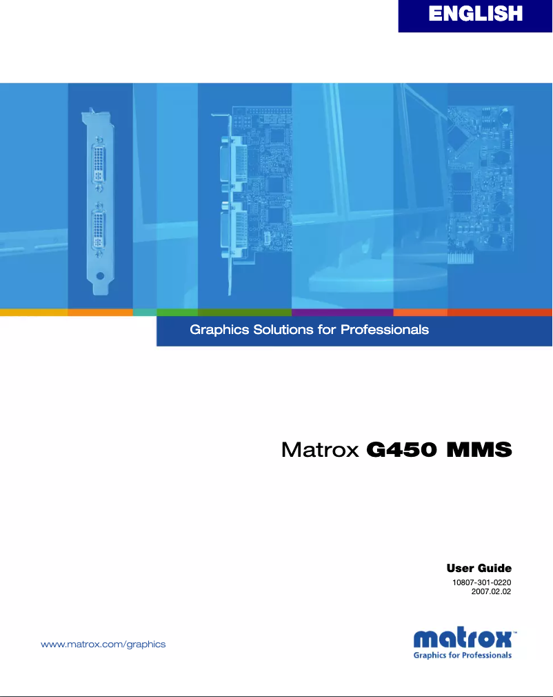 Page n°1 - Manuel utilisateur Matrox G450x2 MMS