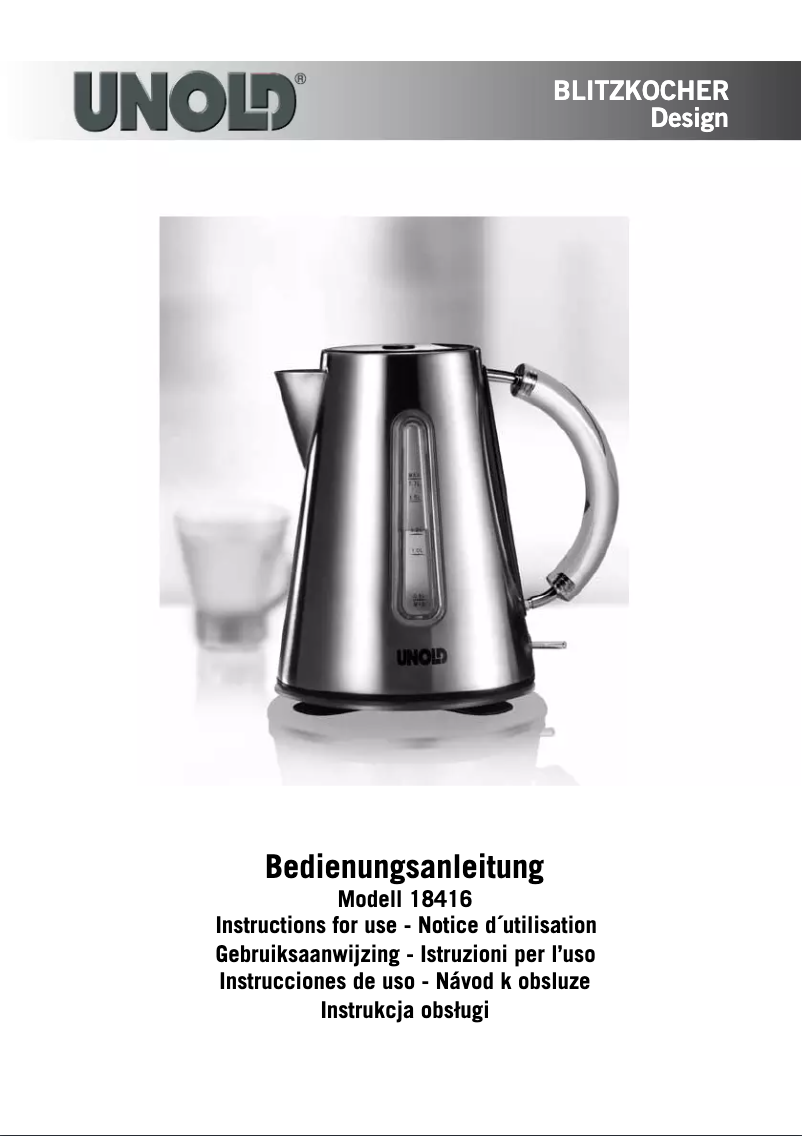 Page n°1 - Manuel utilisateur Unold 18416