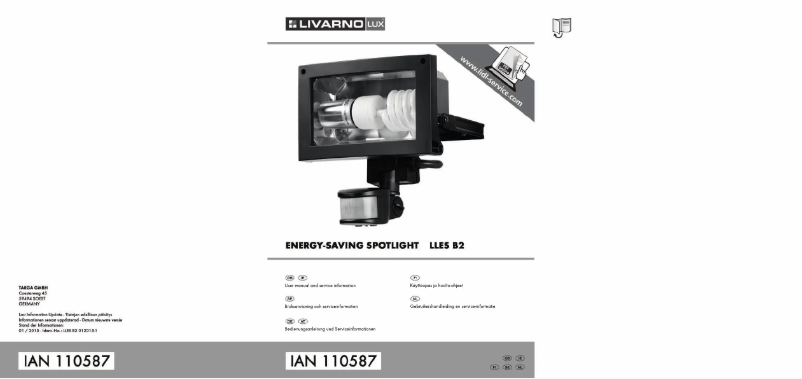 Page 1 de la notice Manuel utilisateur Livarno Lux IAN 64955