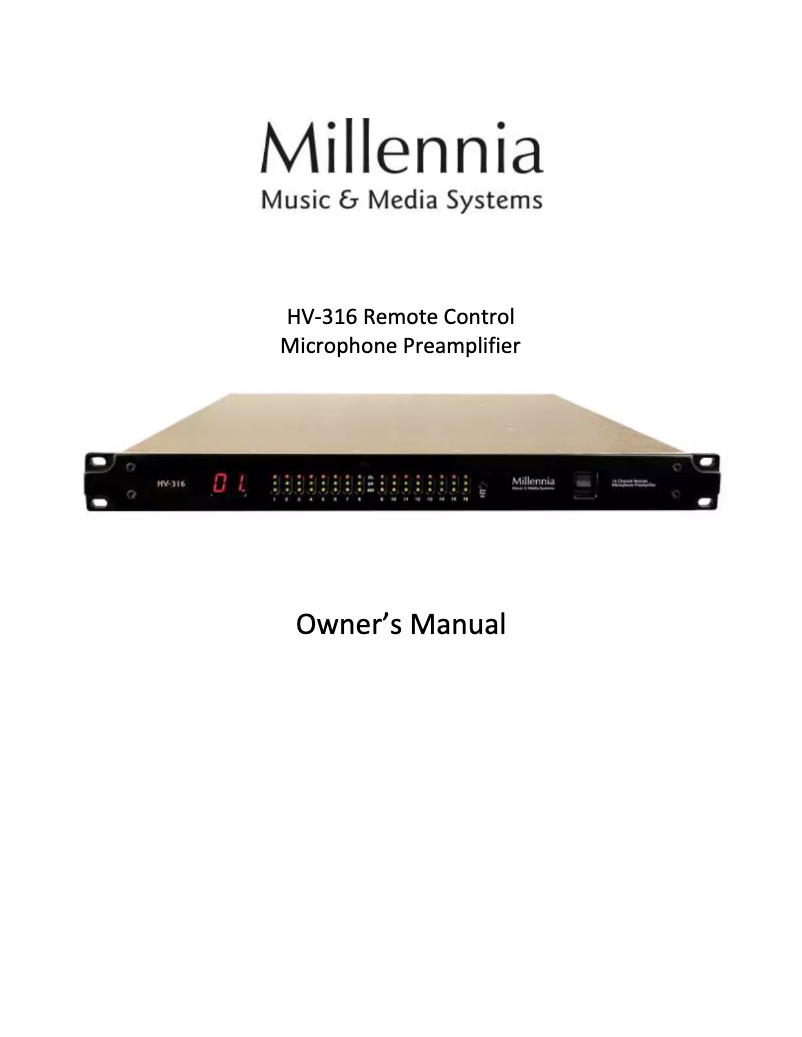 Image de la première page du manuel de l'appareil HV-316