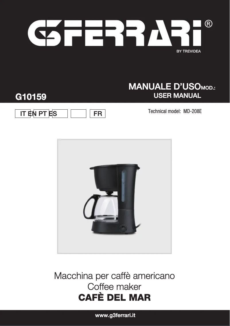 Image de la première page du manuel de l'appareil Cafè del Mar G10159