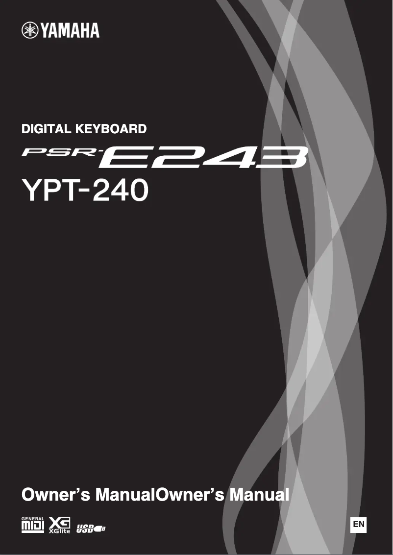 Page 1 de la notice Manuel utilisateur Yamaha PSR-E243