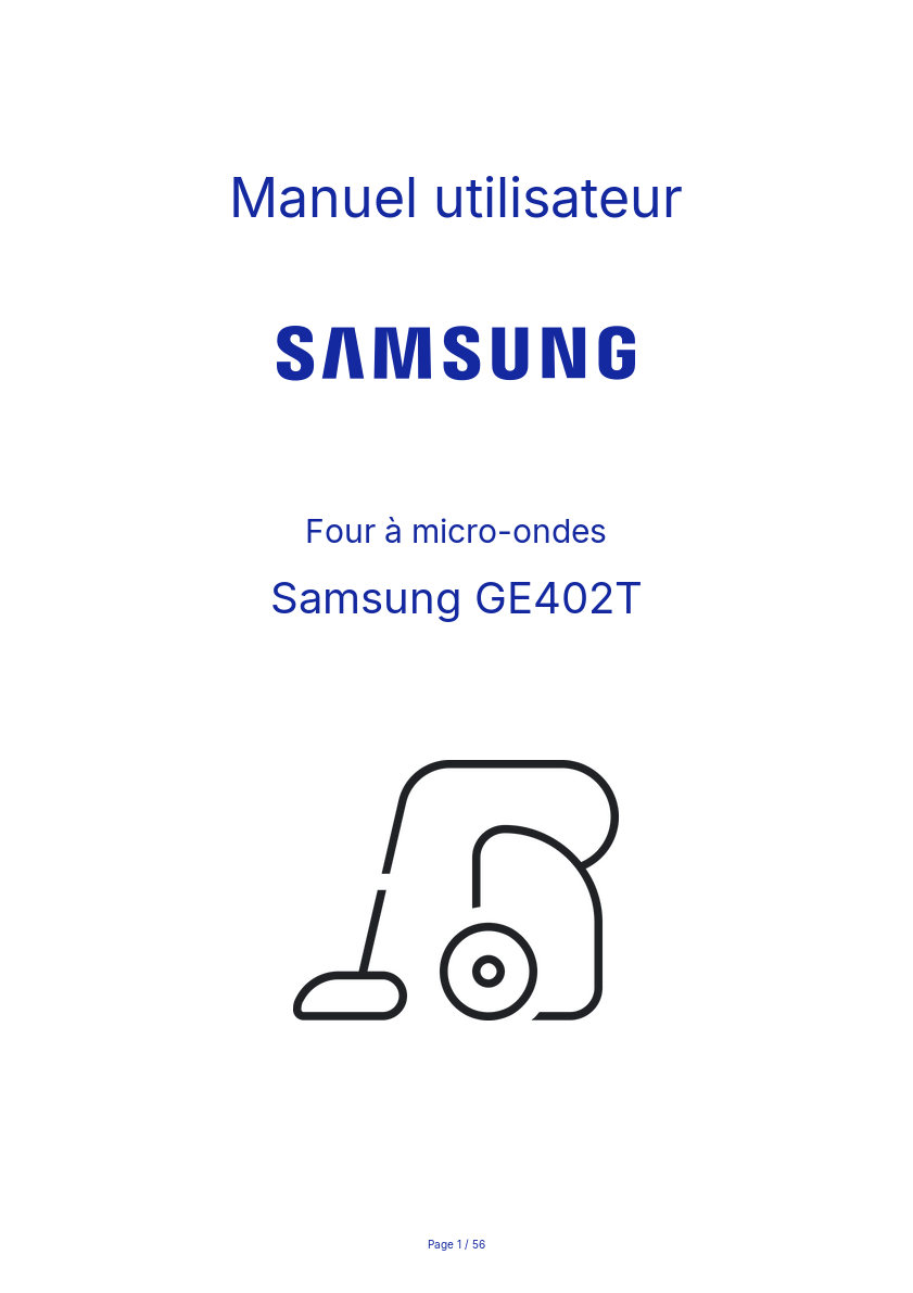 Page n°1 - Manuel utilisateur Samsung GE402T