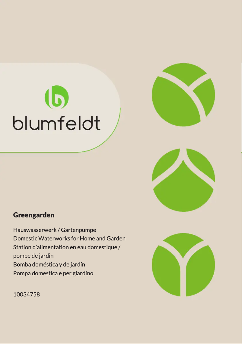 Page n°1 - Manuel utilisateur Blumfeldt Greengarden