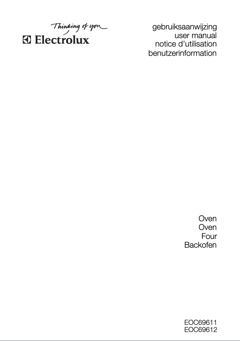 Page n°1 - Manuel utilisateur Electrolux EOC 69612 X