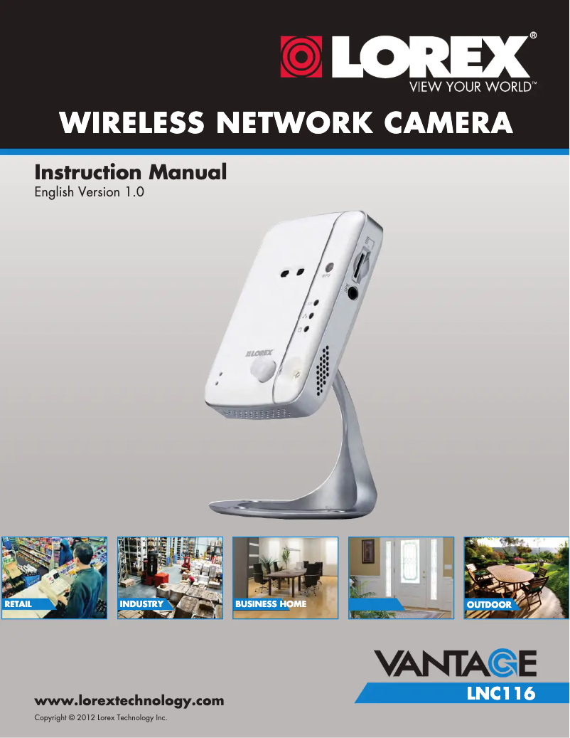 Page n°1 - Manuel utilisateur Lorex Vantage LNC116