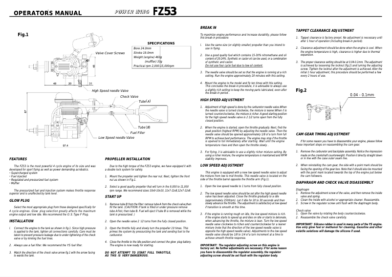 Page 1 de la notice Manuel utilisateur YS FZ53