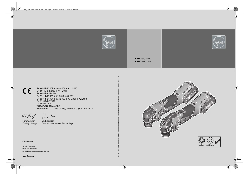 Página 1 del manual Manual de usuario Fein AFMT 12 QSL
